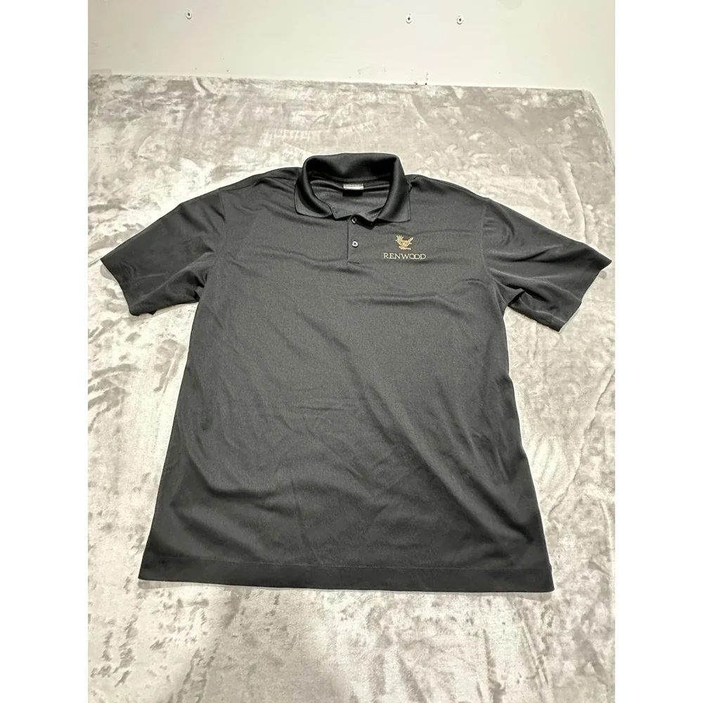 Nike Golf Polo Men's Size Large Dri-Fit Black Renwood Golf Course Short‎ Sleeve